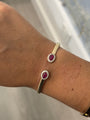 14K Small Ruby Fluted Bangle