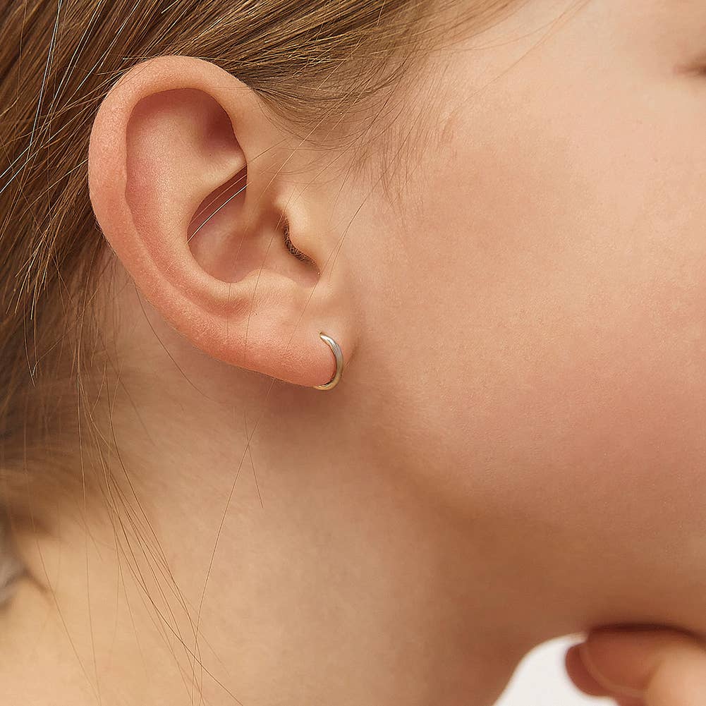 14k Yellow Gold Perfect Tiny Hoop 7mm Baby / Kids Earring