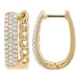 14k Yellow Gold Diamond Huggie Earrings