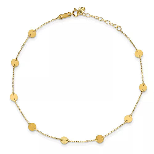 14k Yellow Gold Small Circle Anklet