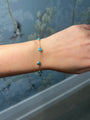 14k Yellow Gold Turquoise Evil Eye Bracelet