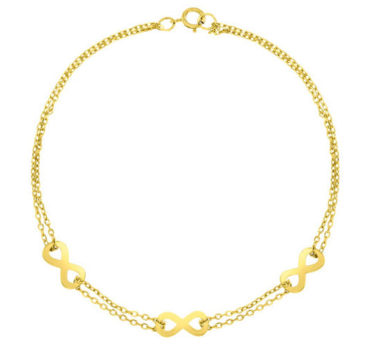 14k Yellow Gold Infinity Bracelet