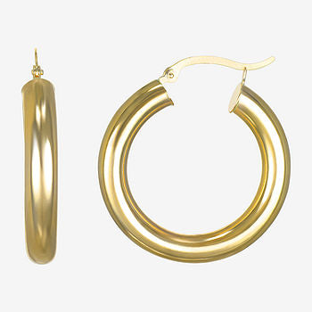 14k Yellow Gold 1 1/4 Thick Hoop