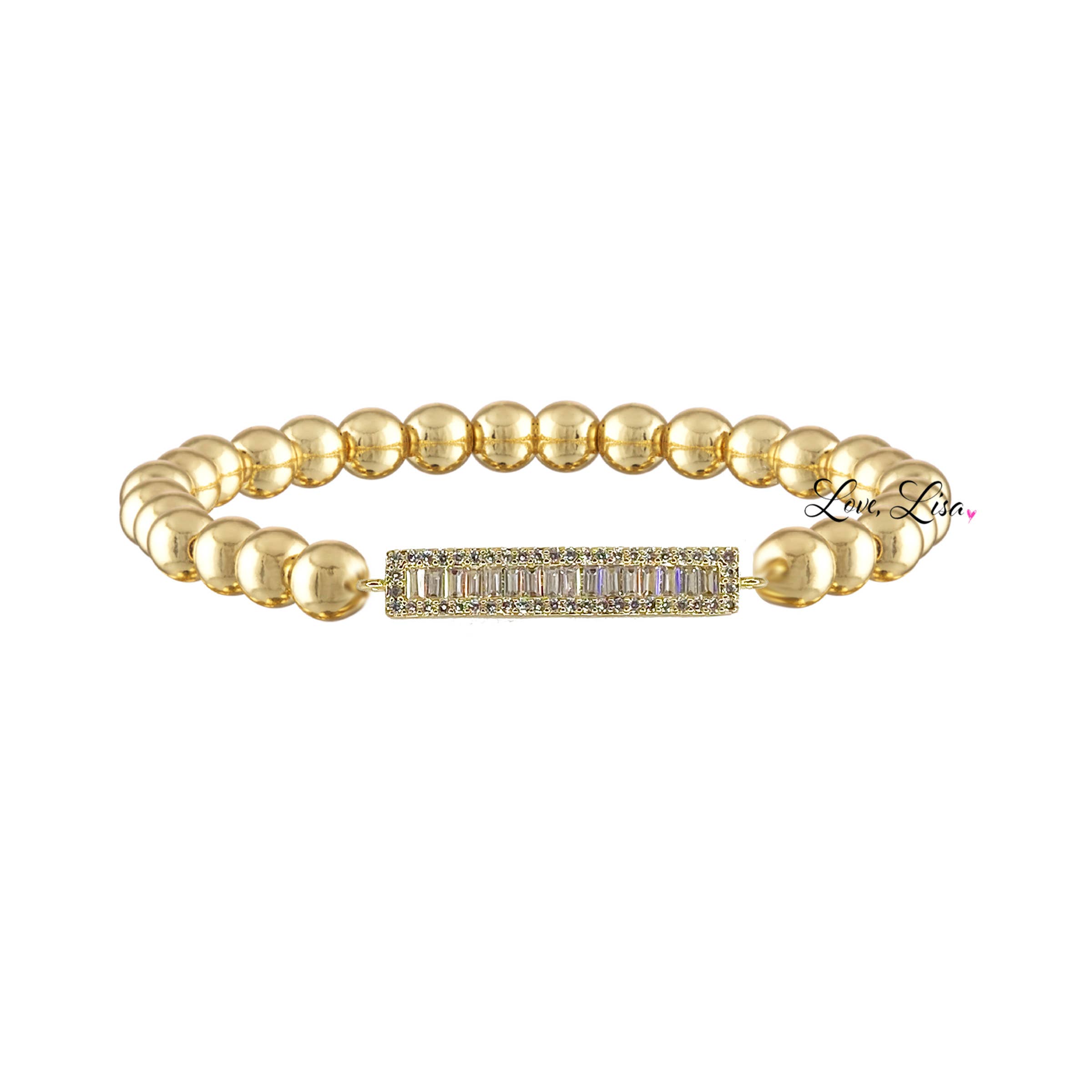 Beautiful Baguette & Stone Bar Bracelet