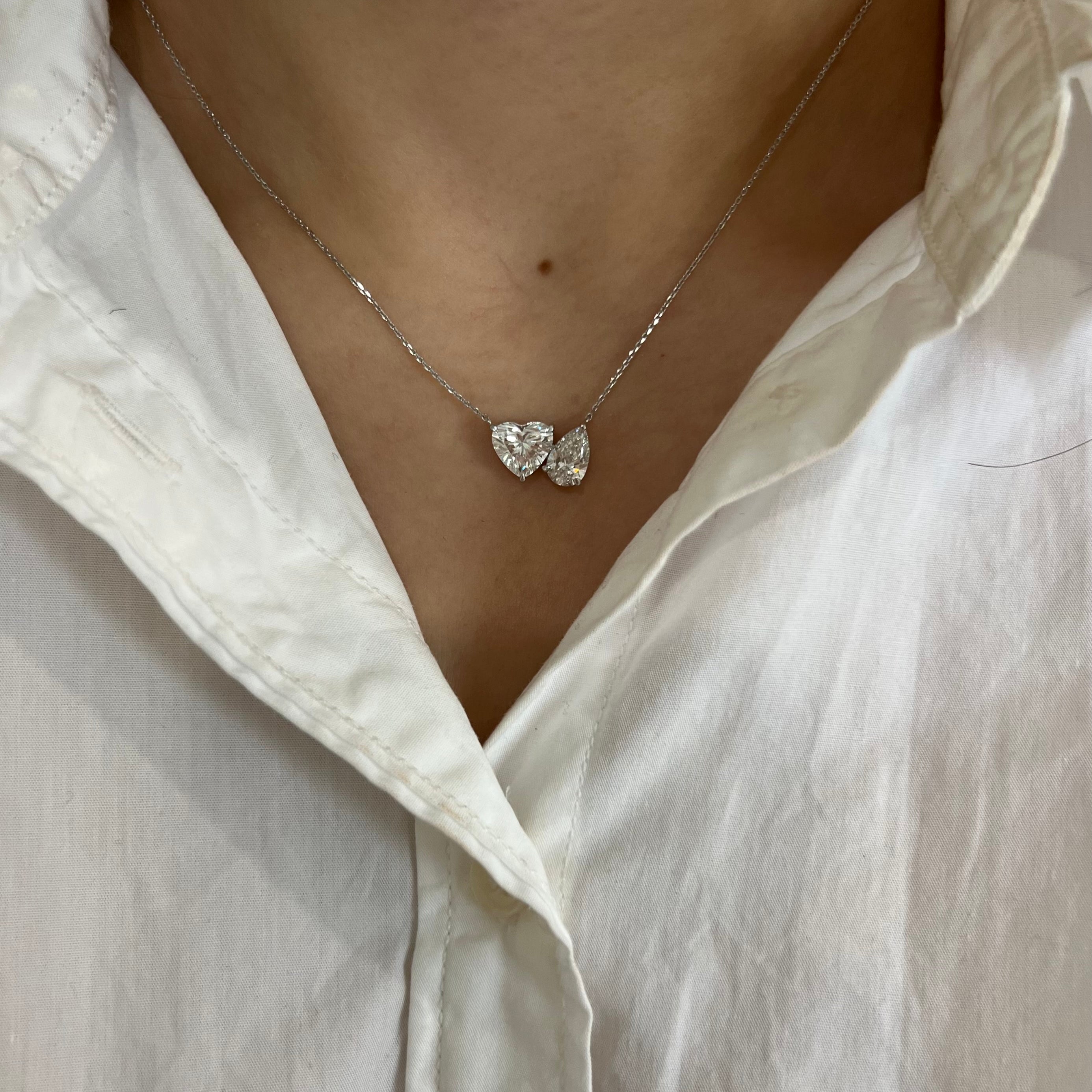 ToI Et Moi Heart and Pear Diamond Necklace