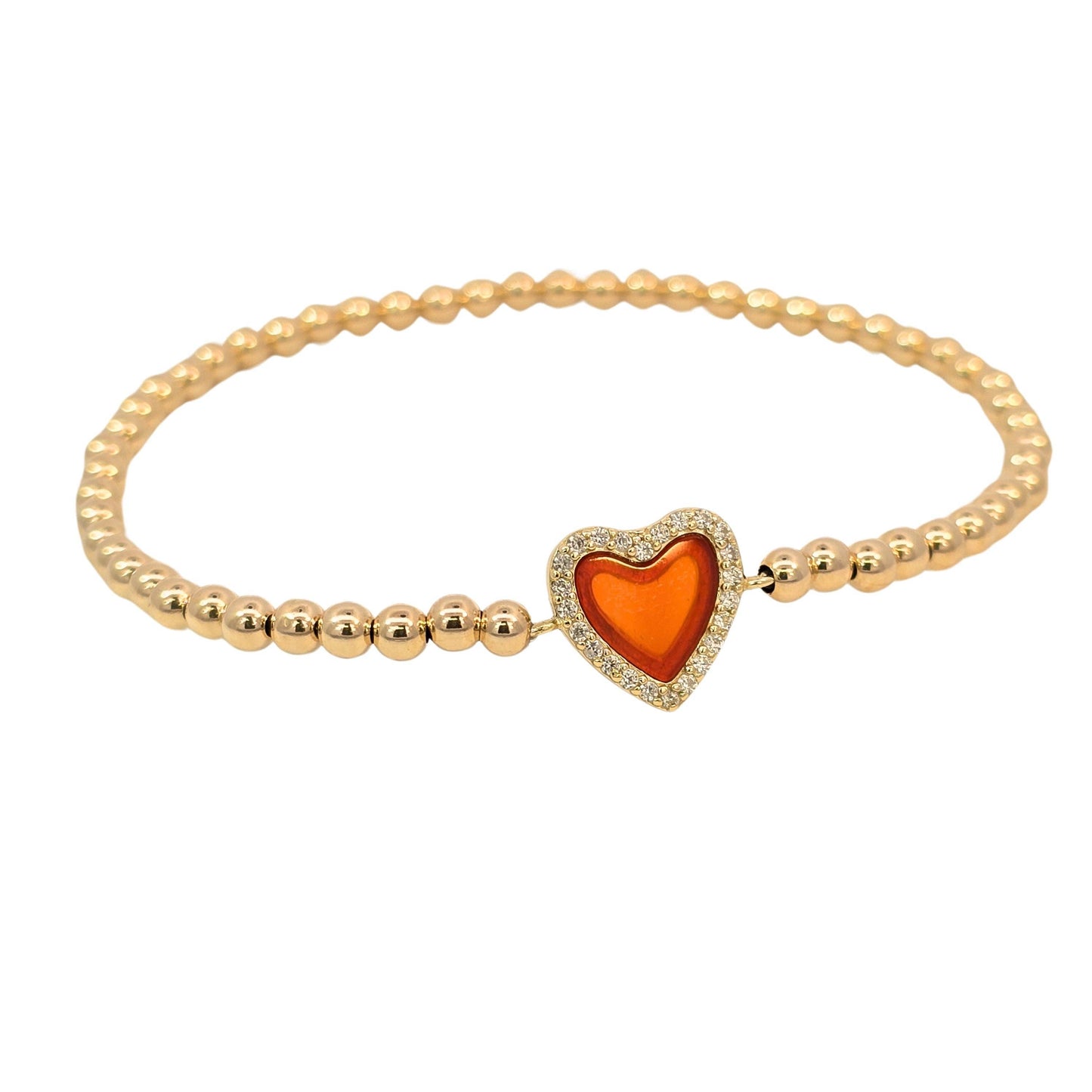 Semi Precious Heart Pendant Bracelet