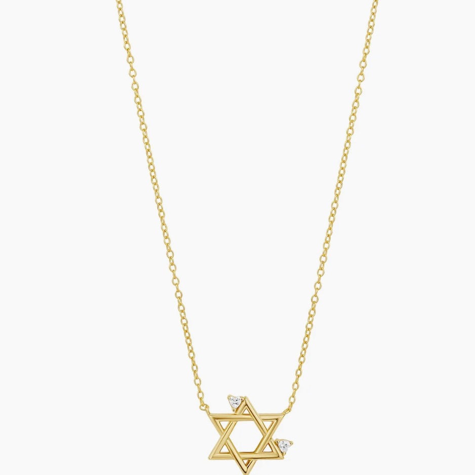 PETITE HEART STAR OF DAVID NECKLACE
