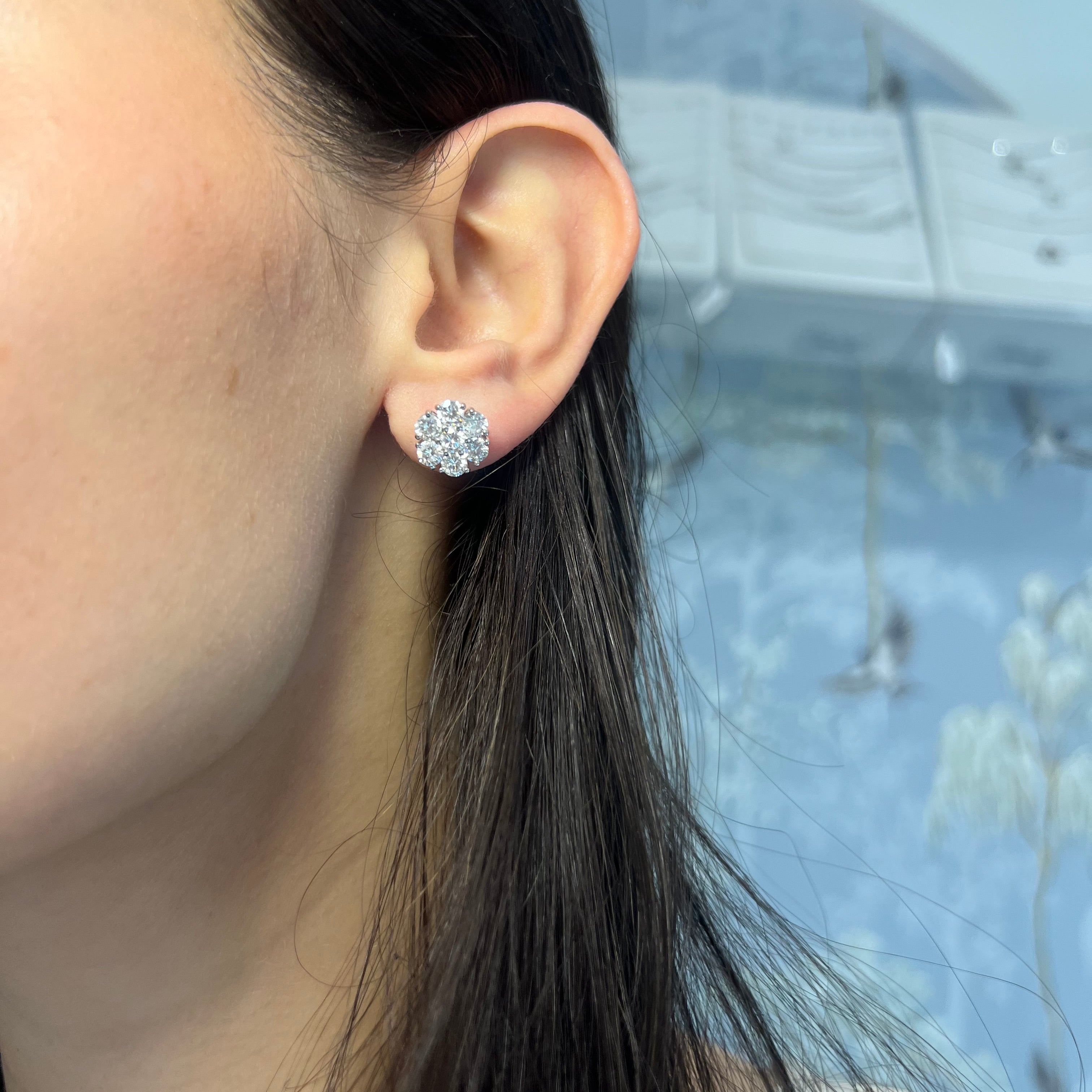Lab Grown Diamond Cluster Earrings