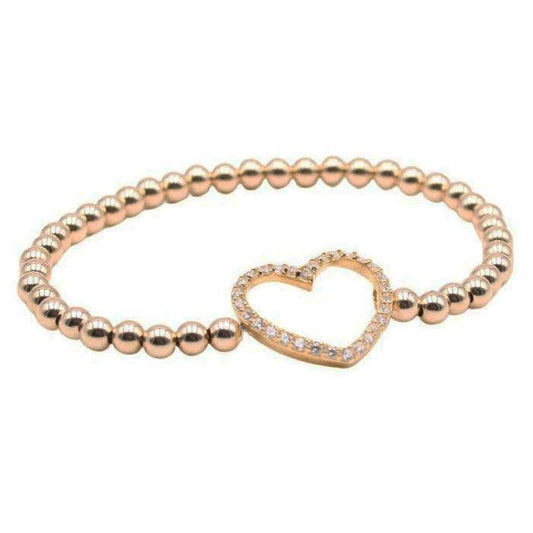 Open CZ Heart Bracelet