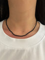 14k Gold Black Beaded Necklace