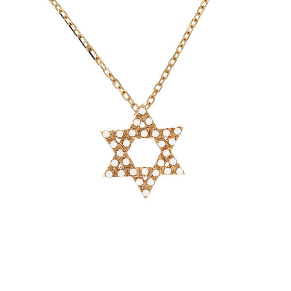 14k Yellow Gold Jewish Star Necklace