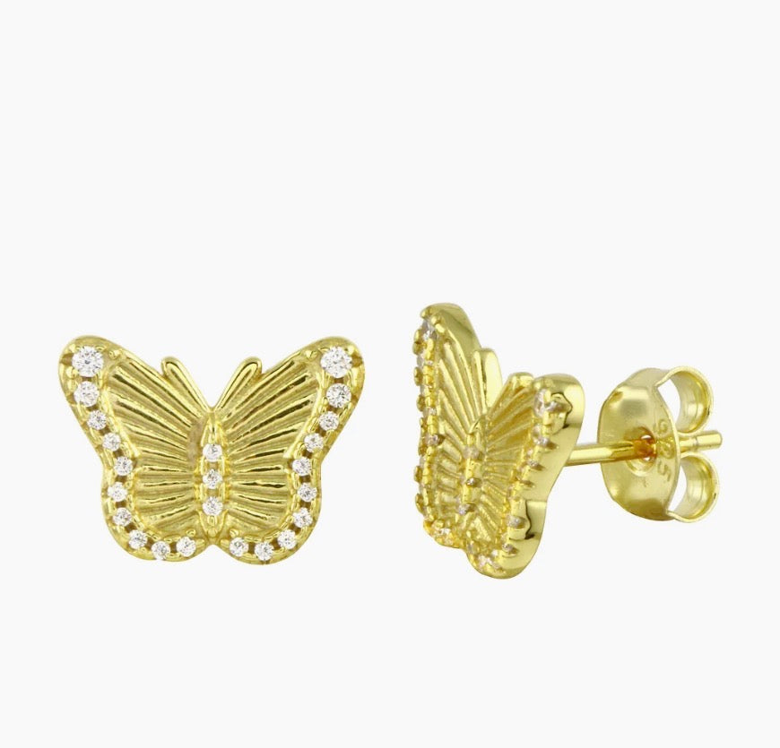 Fluted Butterfly Earrings