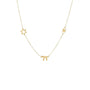 14k gold Star of David, eye, chai charm necklace