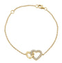 Interlocking Diamond and Fluted Heart Bracelet