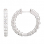 14k White Gold In And Out Diamond Hoop Earrings