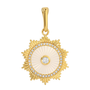 14k Yellow Gold Lines / Fluted Mop Diamond Necklace Charm