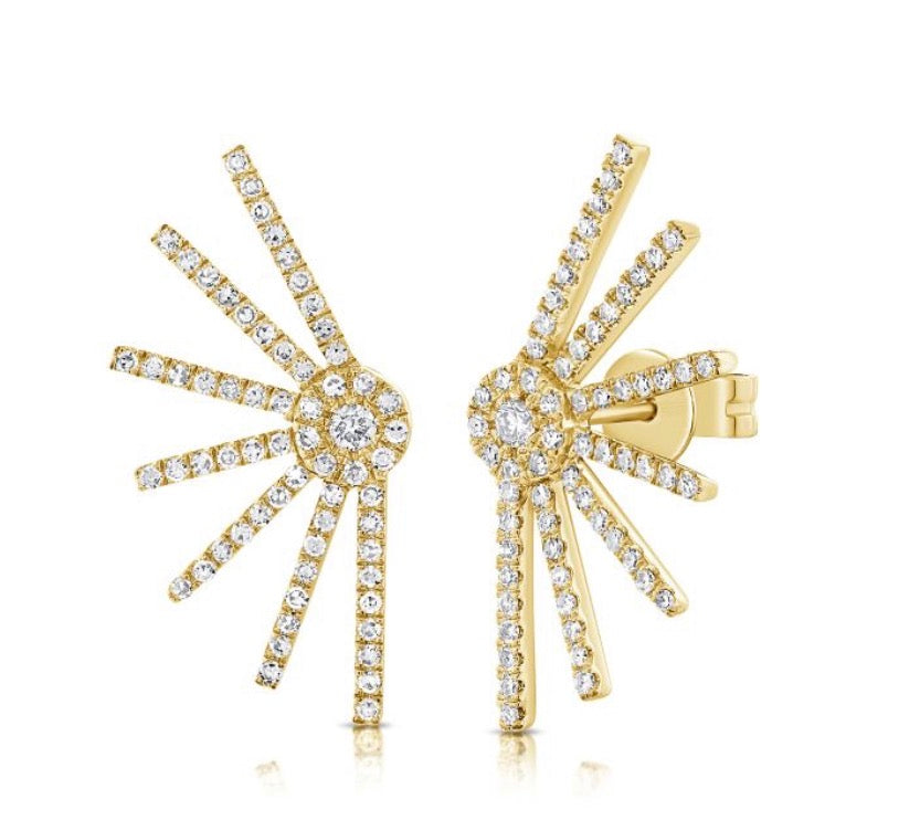 .41CT DIAMOND SUN STUD EARRINGS