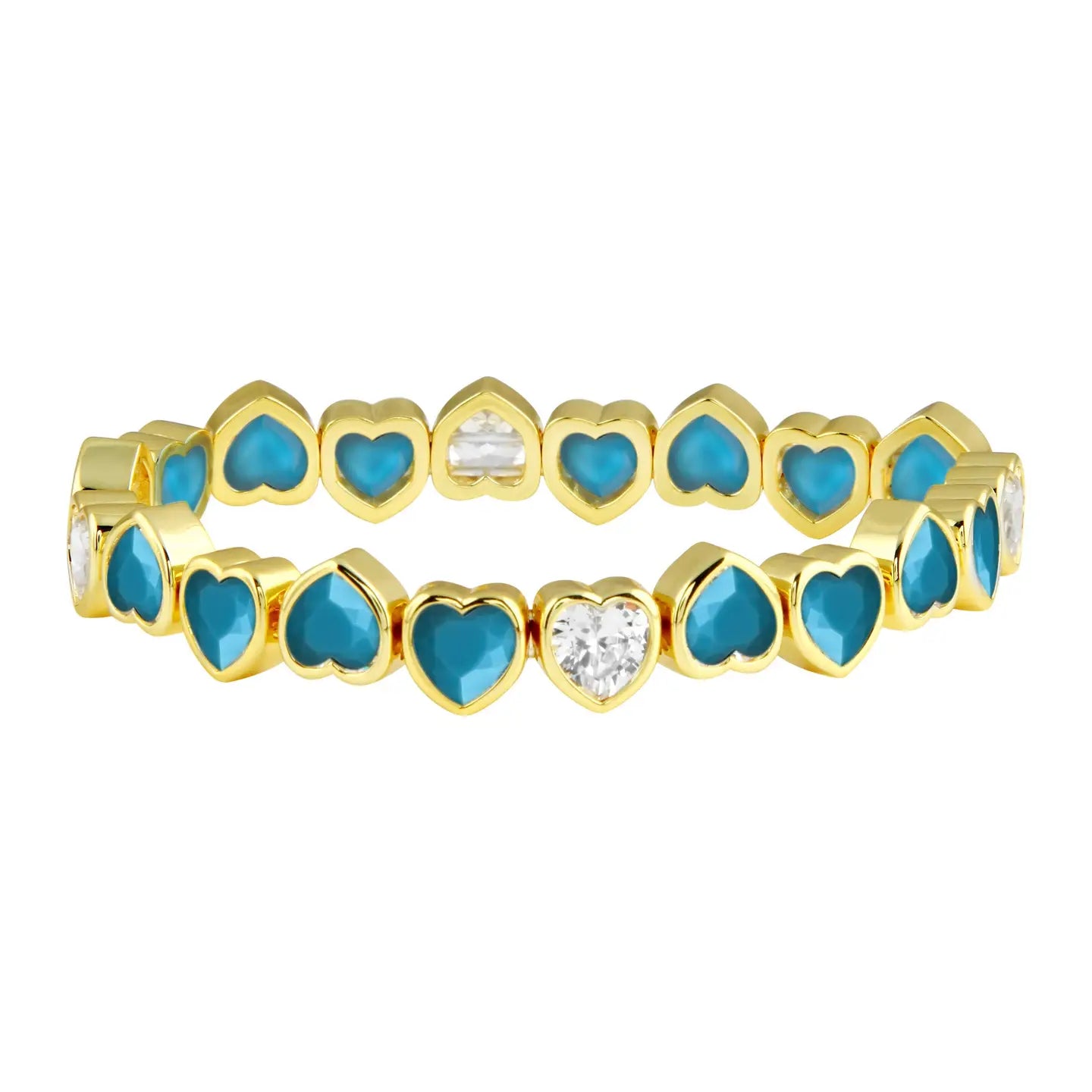 Stretchy Bezel Heart Bracelet