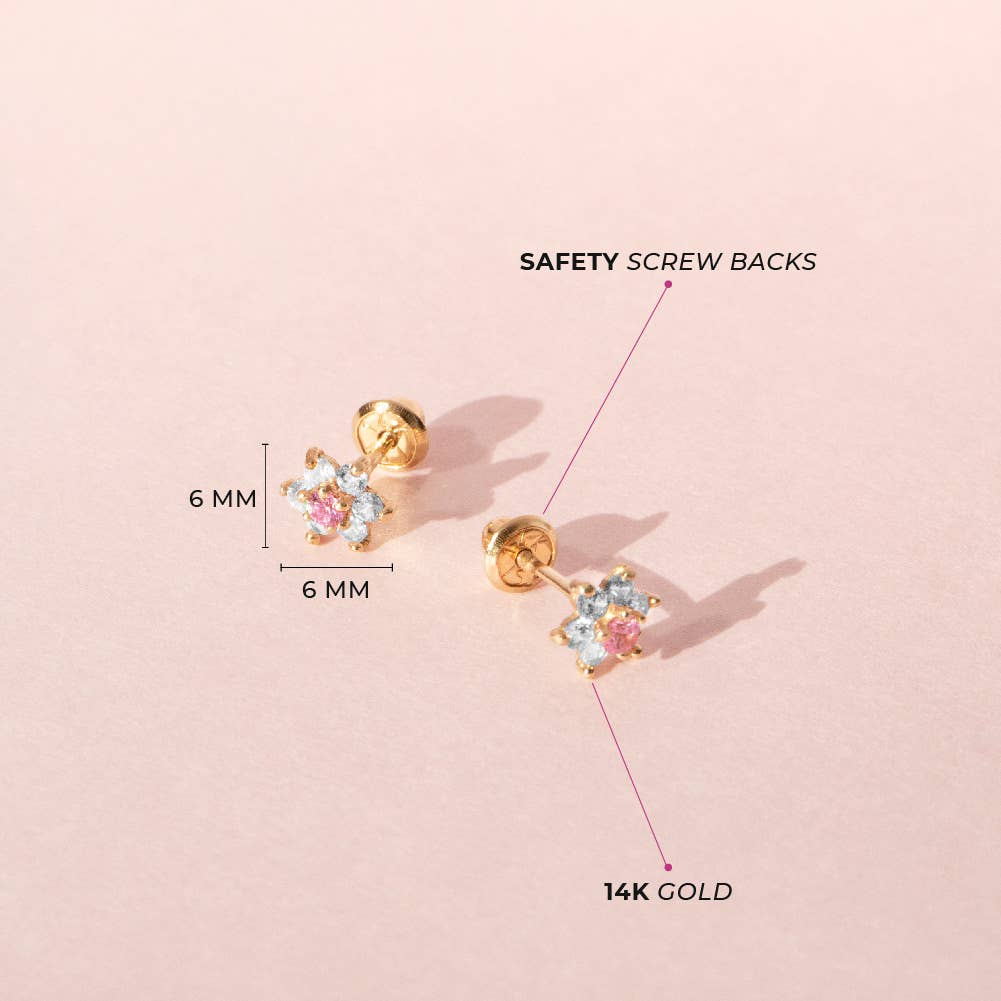 14k Gold Flower Baby / Toddler / Kids Earring