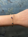 14k Yellow Gold Dark Blue Evil Eye Bracelet