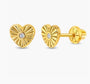 14k Heart Fluted Girl Earrings