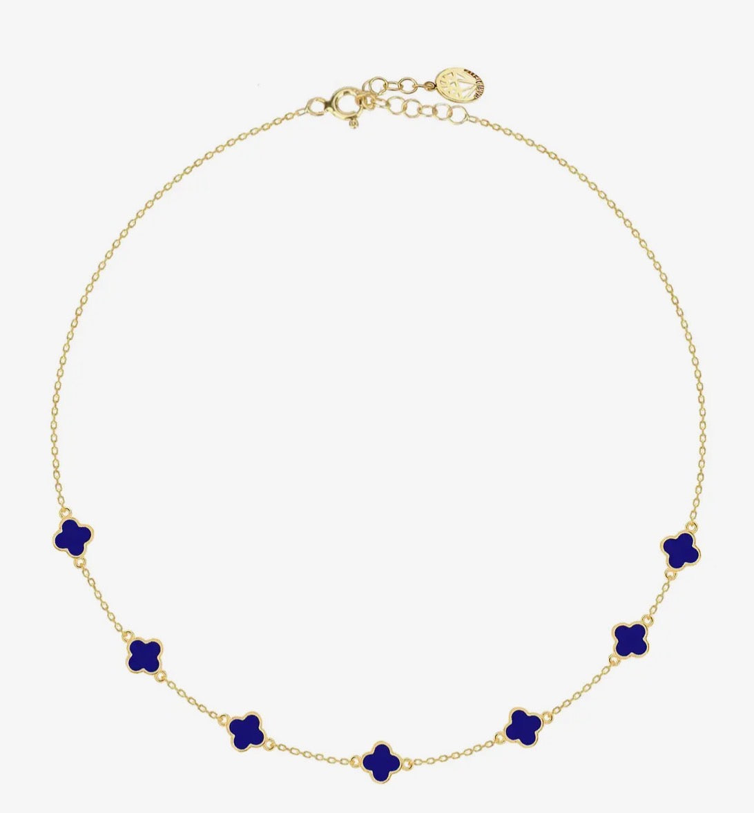 Gold Plated Enamel Clover Necklace