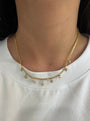 14k Yellow Gold Bezel Hanging Charm Necklace