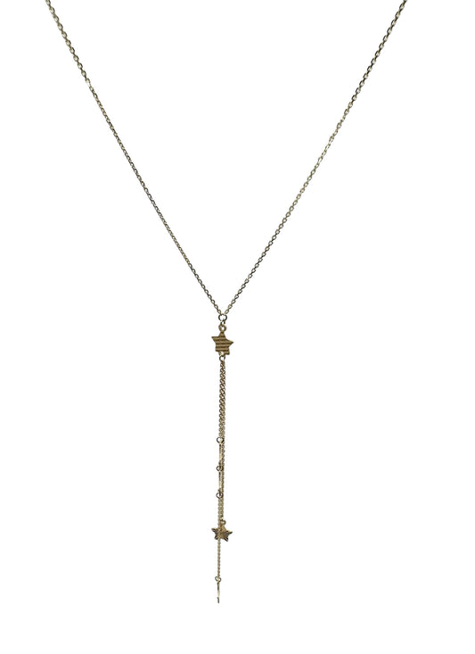 14k Gold Star Lariat Necklace