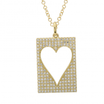 14k Yellow Gold Heart Diamond Necklace