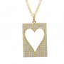 14k Yellow Gold Heart Diamond Necklace
