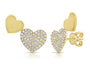 .29CT DIAMOND DOUBLE HEART STUD EARRINGS
