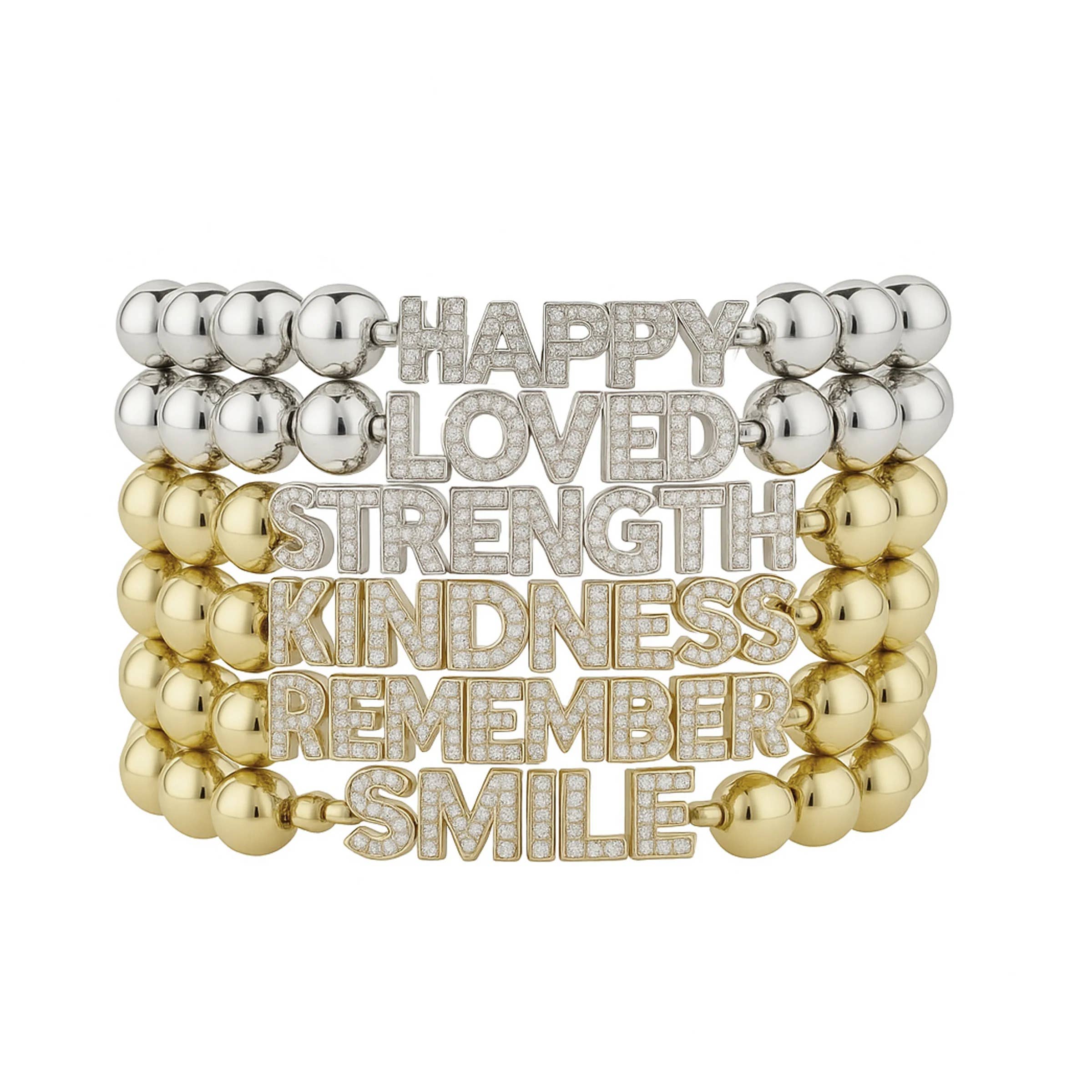 Collection of Saying Beaded Bracelets