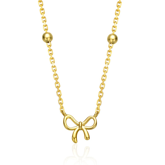 Stunning Kids 14k Yellow Gold-Plated Ribbon Necklace