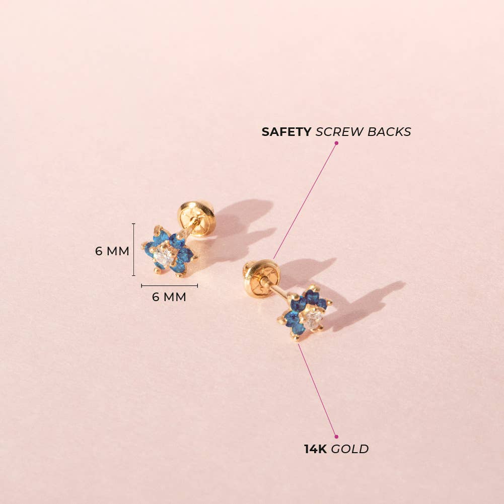 14k Gold Flower Baby / Toddler / Kids Earring