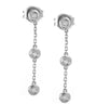 White Gold Diamond By The Yard Round Bezel Diamond Earring