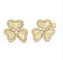 0.33CT DIAMOND FLUTED FLOWER STUD EARRINGS