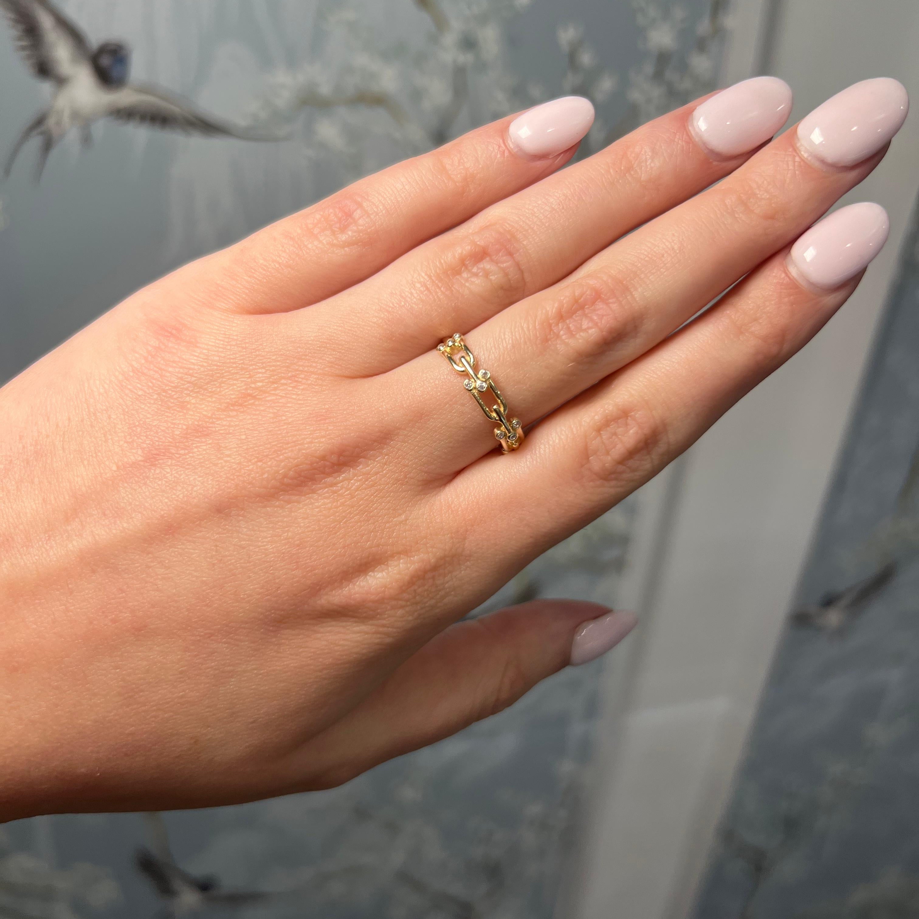Gold Link and Diamond Ring