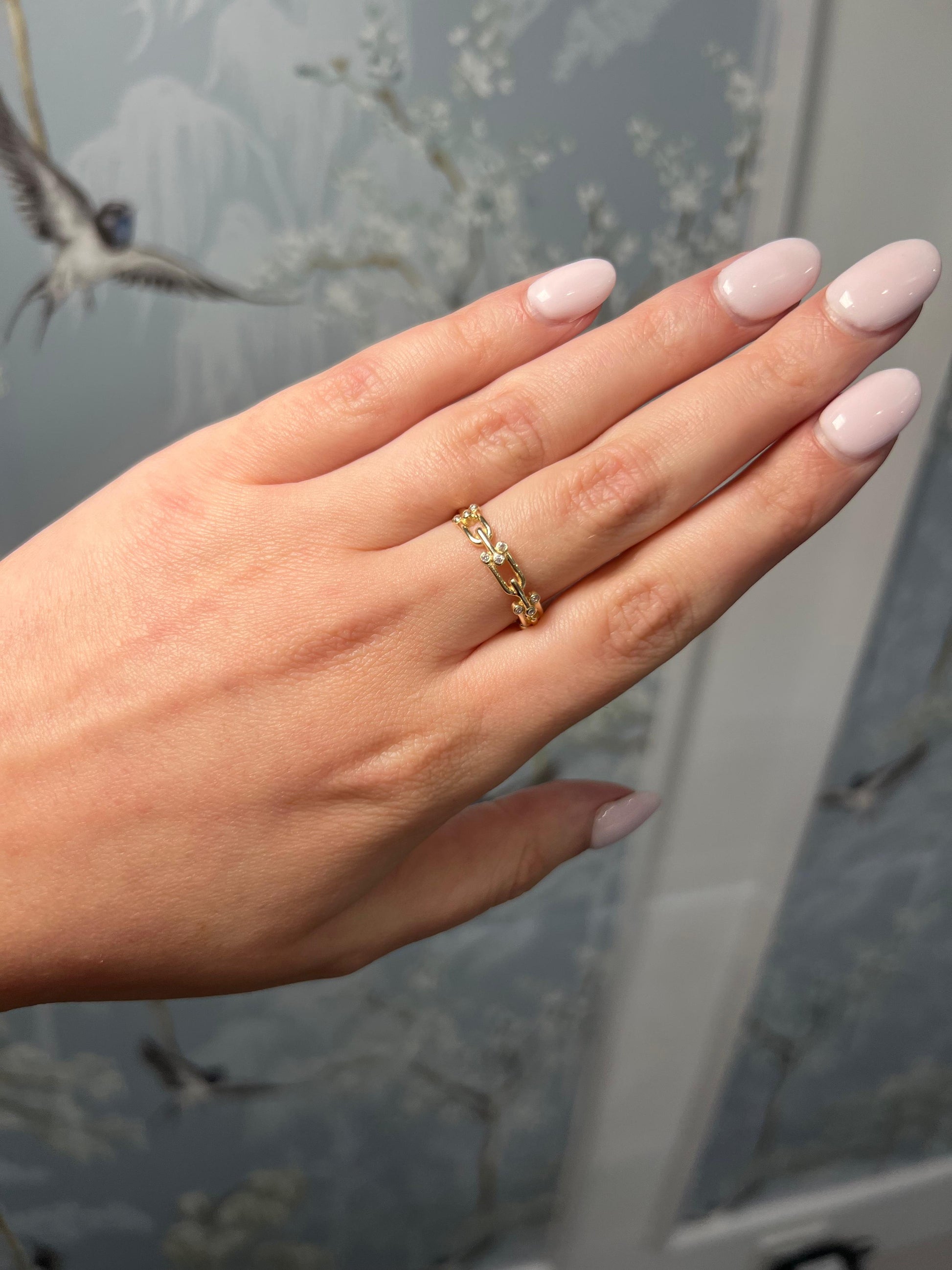 Gold Link and Diamond Ring