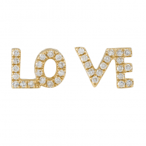 14k Yellow Gold Diamond Stud Earrings