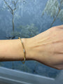 14k Yellow Gold Skinny Bangle with Diamonds