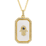 14k Yellow Gld Sapphire Crystal Hamsa