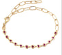 14kt Yellow Gold Fashion Round Bezel Ruby Bracelet