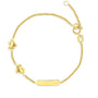 14k Gold 5"- 6" Engravable Puffed Heart Toddler Bracelet
