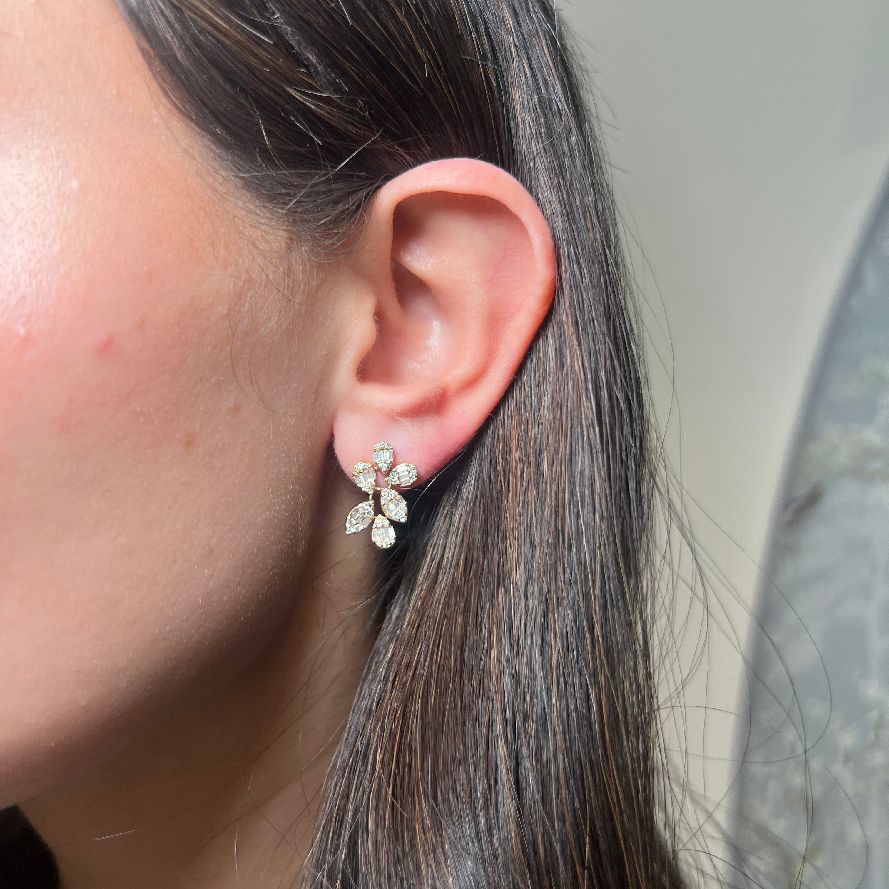 Baguette Diamond Drop Earring