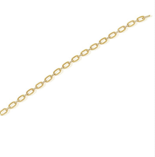 YELLOW GOLD DIAMOND LINK BRACELET