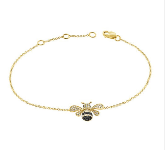 14K GOLD DIAMOND BEE BRACELET