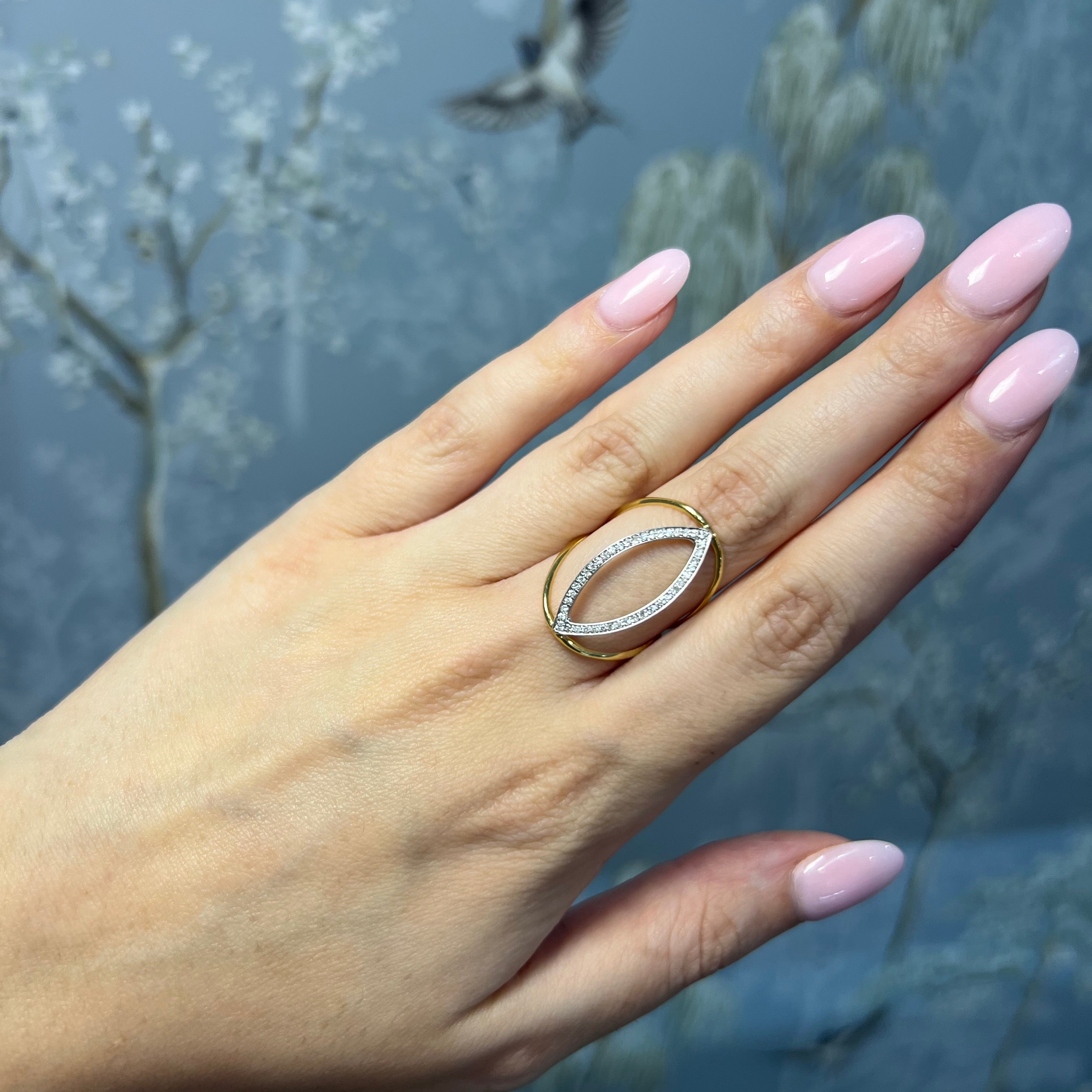 14k Geometric Open Ring