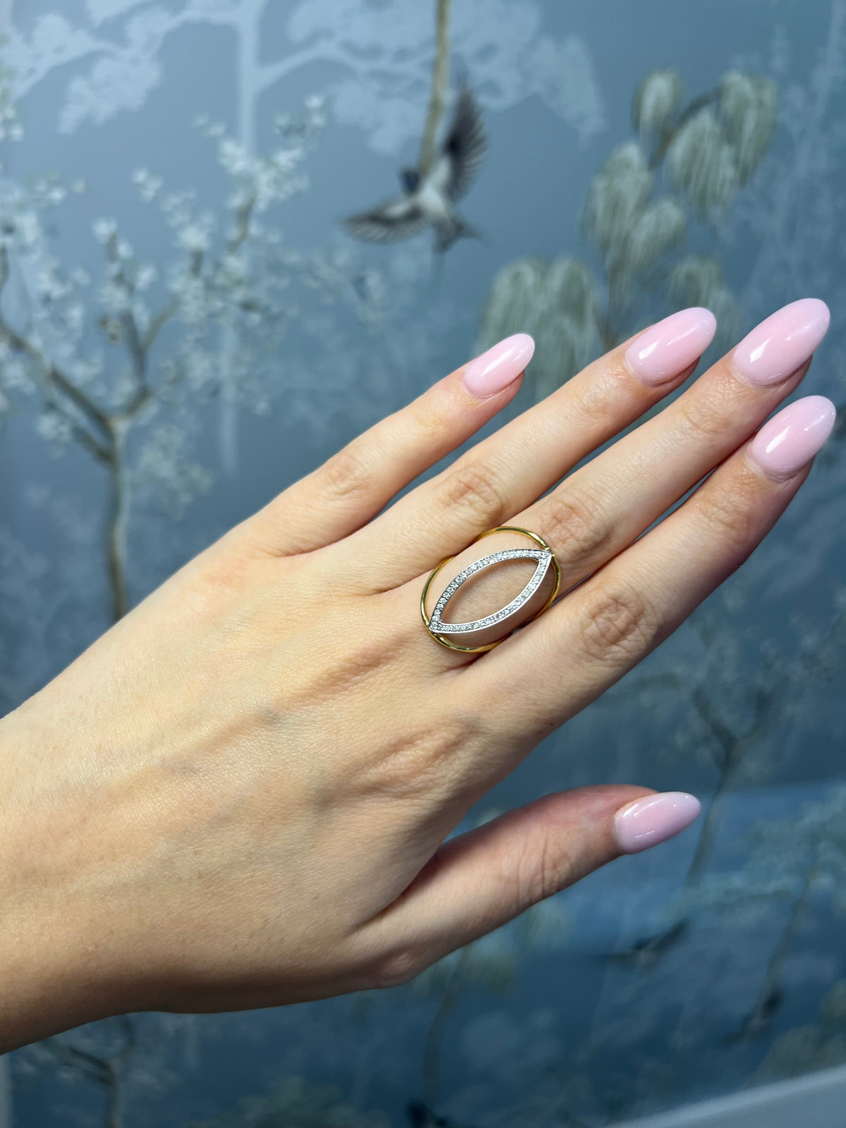 14k Geometric Open Ring