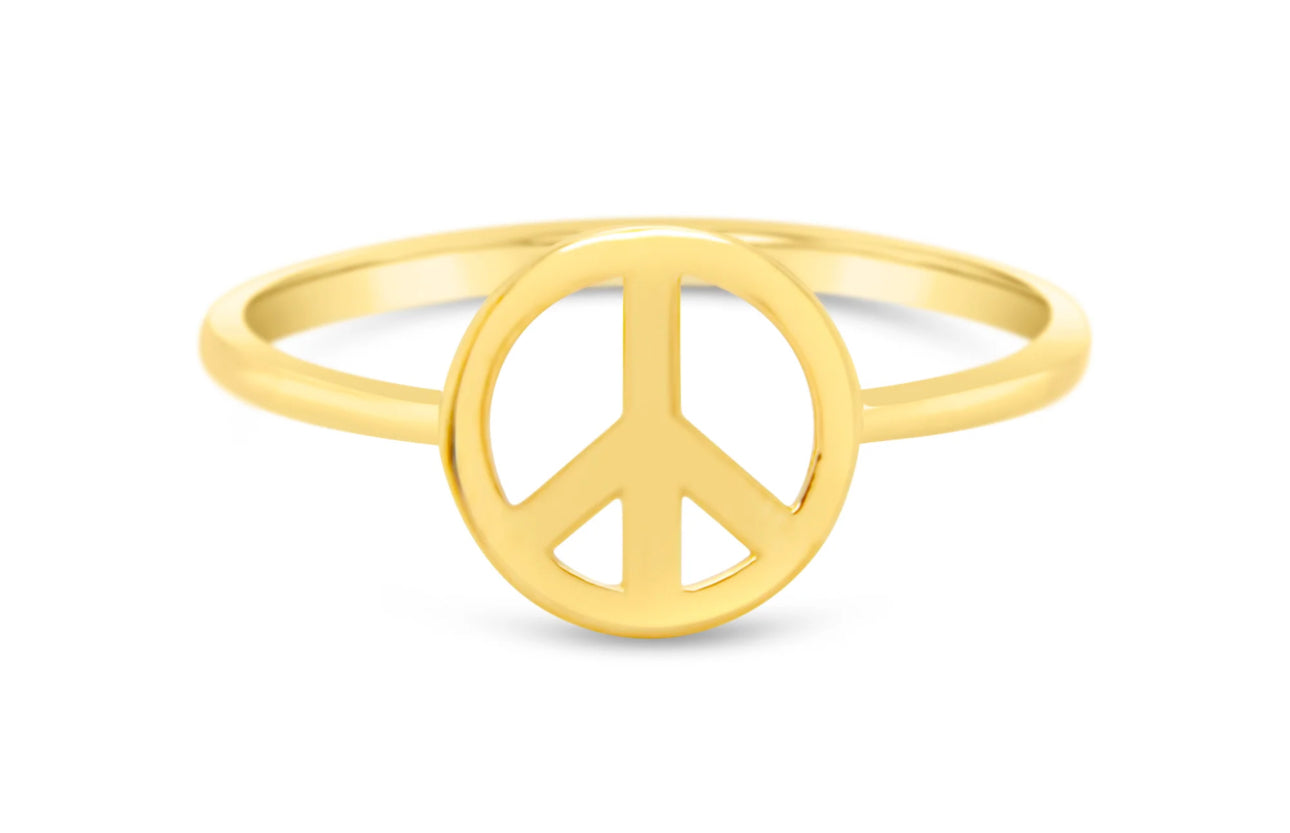14k Yellow Gold Peace Ring