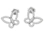 White Gold Butterfly Single Micro Pave Diamond Earrings